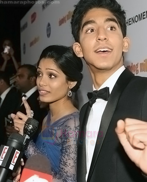 Frieda Pinto, Dev Patel at the Oscar Party on February 22, 2009 in Beverly Hills, California 
