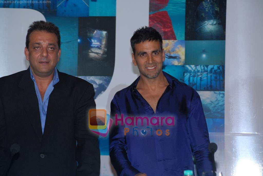 Akshay Kumar, Sanjay Dutt at the Press Conference of the film Blue in Rennaissance Hotel, Powai on 6th March 2009 