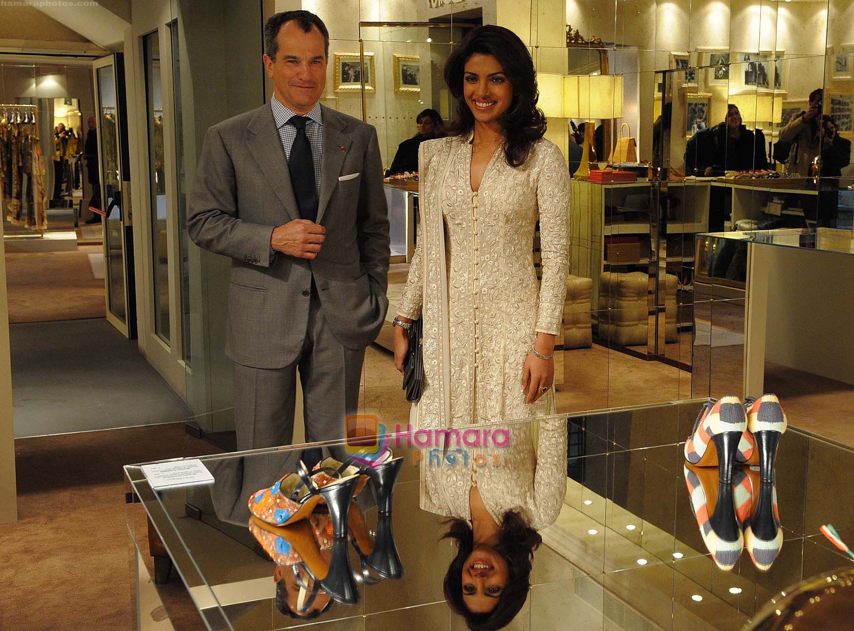 Priyanka with Leonardo Ferragamo at  Ferragamo Museum in Florence on 2nd March 2009