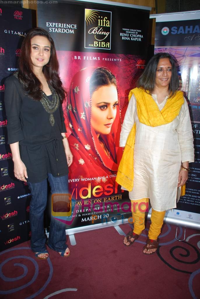 Preity Zinta, Deepa Mehta at the promotion of film Videshi in Sahara Star on 12th March 2009 