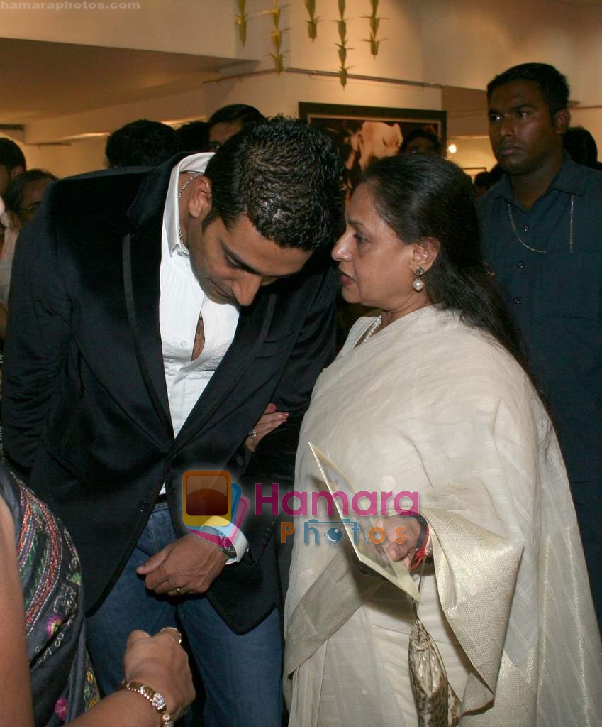 Abhishek and Jaya Bachchan at Harmony Exhibition in Jehangir Art Gallery, Mumbai on 13th March 2009 