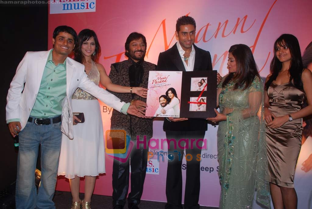 Anupama Verma, Sonali Rathod, Abhishek Bachchan, Anita Hassanandini at the launch of Roopkumar and Sonali Rathod's new album _Mann Pasand_ on 8th April 2009 