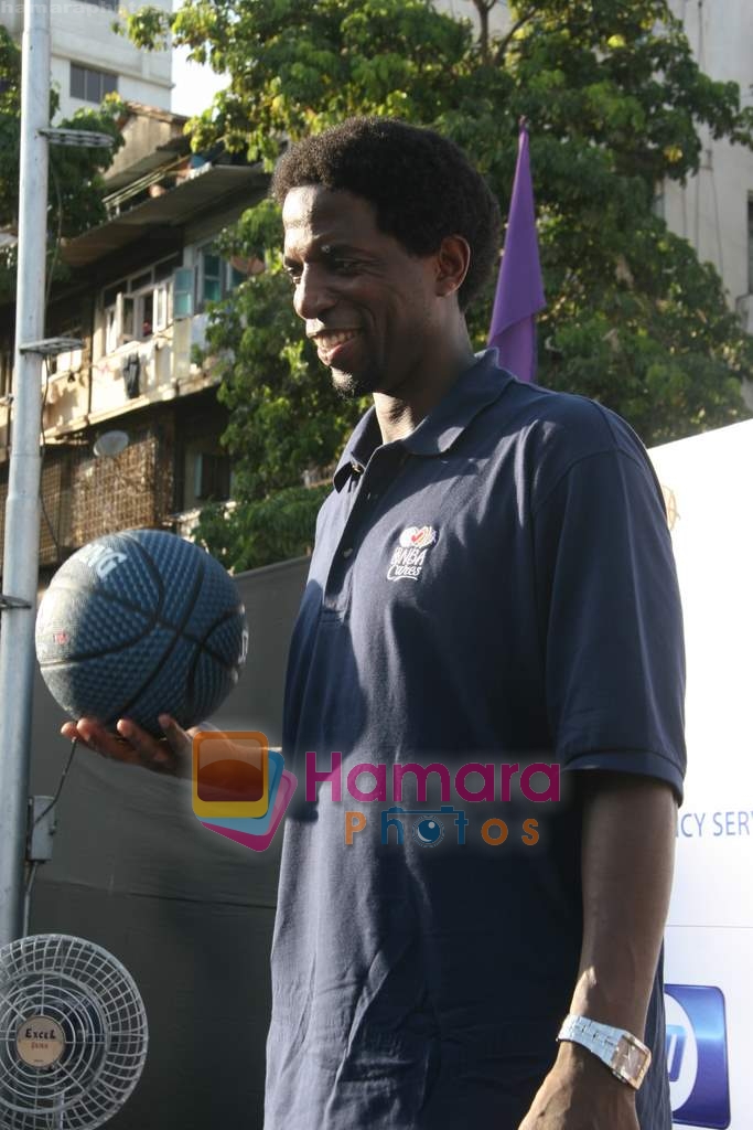 A C Green pose at opening of NBA's basketball court in Nagpada, Mumbai on 8th April 2009 