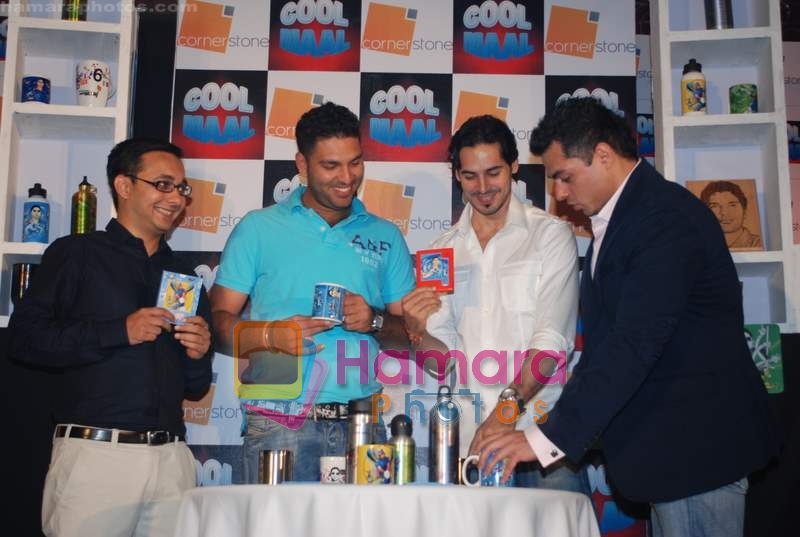 Yuvraj Singh, Dino Morea at Yuvraj Singh's merchandise launch in The Club, Andheri on 13th April 2009 