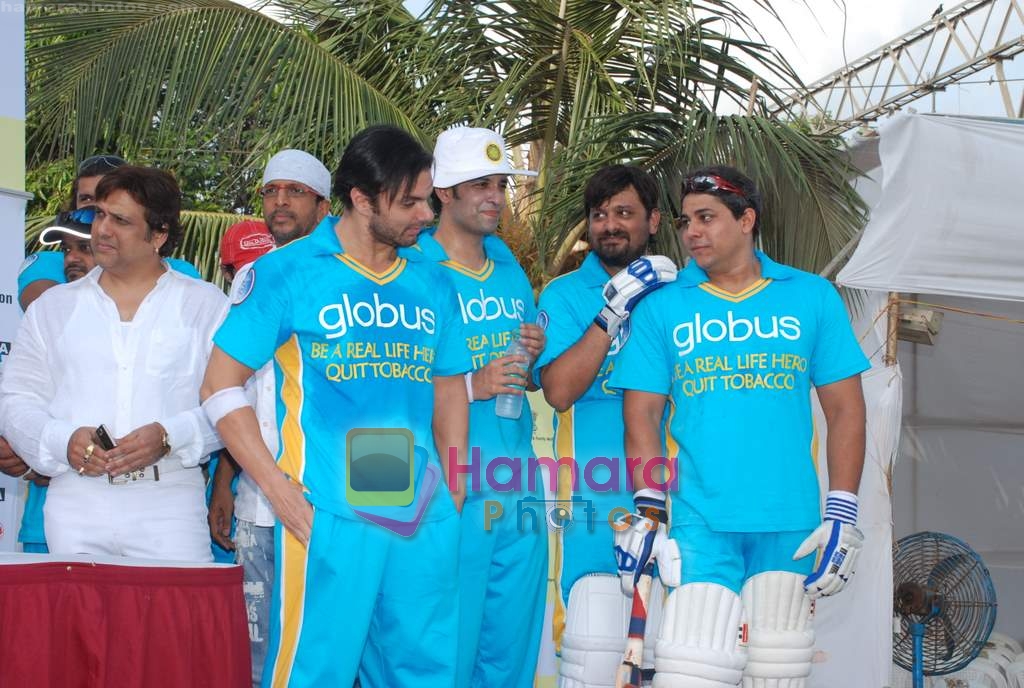 Govinda, Sohail, Aamir Ali at the cricket match for CPAA and Percept celebrate World No Tobacco Day in Mumbai Police Gymkhana, Mumbai on Monday, 25 May 2009 