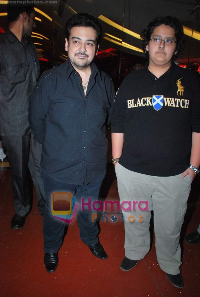 Adnan Sami with his son at Tulsi Kumar's Love Ho Jaye album launch in Cinemax on 24th June 2009 