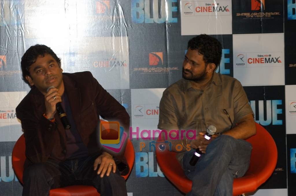 A R Rahman and Resul Pookutty at Blue film music preview in Cinemax on 12th Aug 2009 