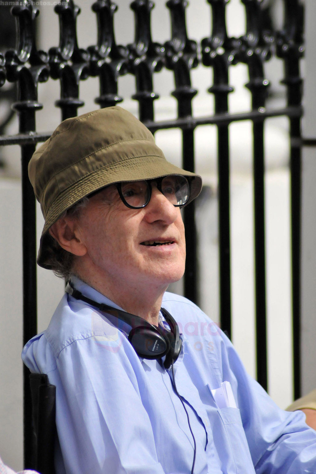 Woody Allen on the set of the _Untitled Woody Allen London Project_ in London, England - 24th August 2009 - IANS-WENN