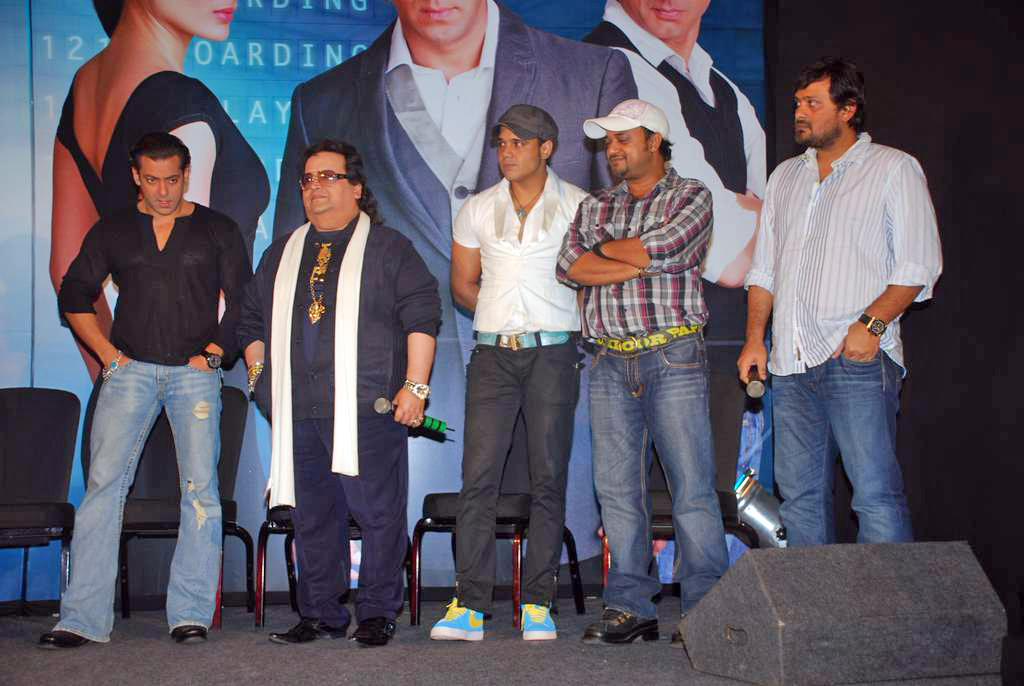 Salman Khan, Bappi Lahiri, Sajid Wajid, Yash Tonk at Main Aur Mrs Khanna music launch in Novotel on 8th Sep 2009 
