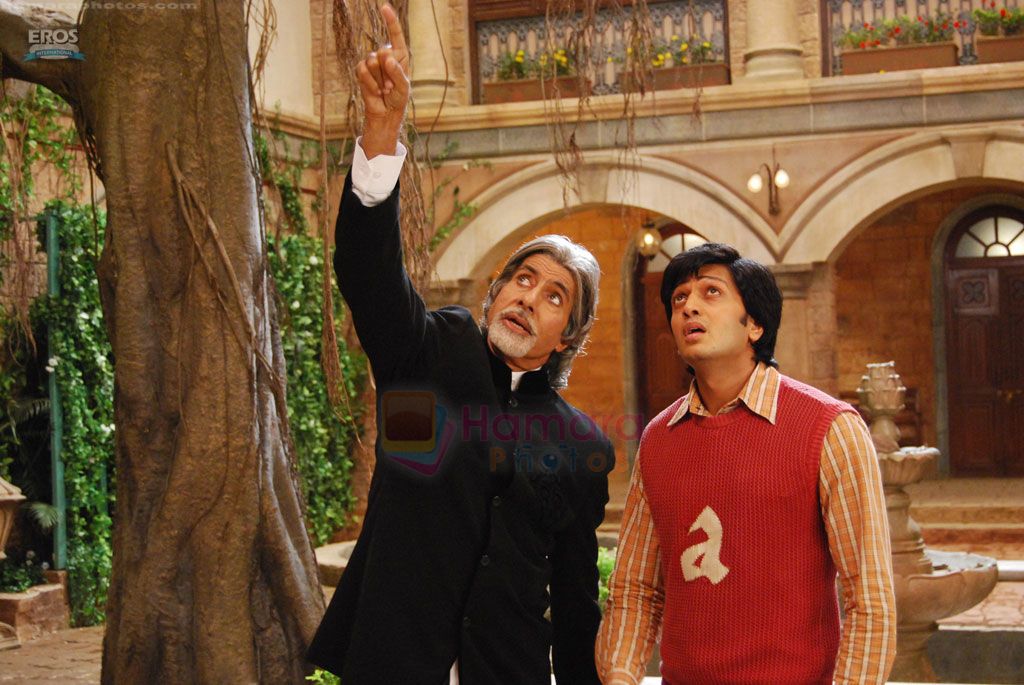 Amitabh Bachchan, Riteish Deshmukh in the movie Aladin 