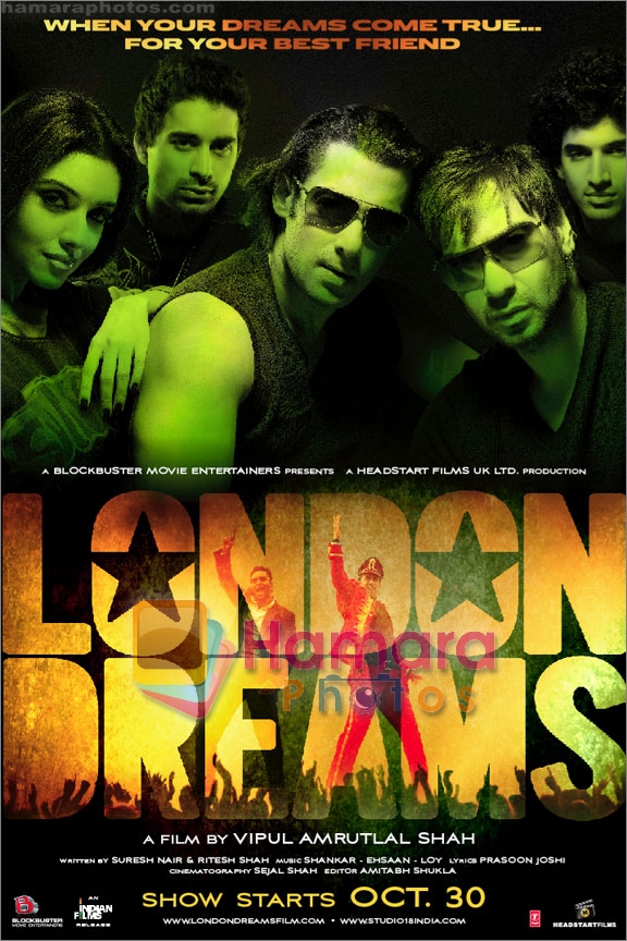 Asin Thottumkal, Salman Khan, Ajay Devgan in the still from movie London Dreams 