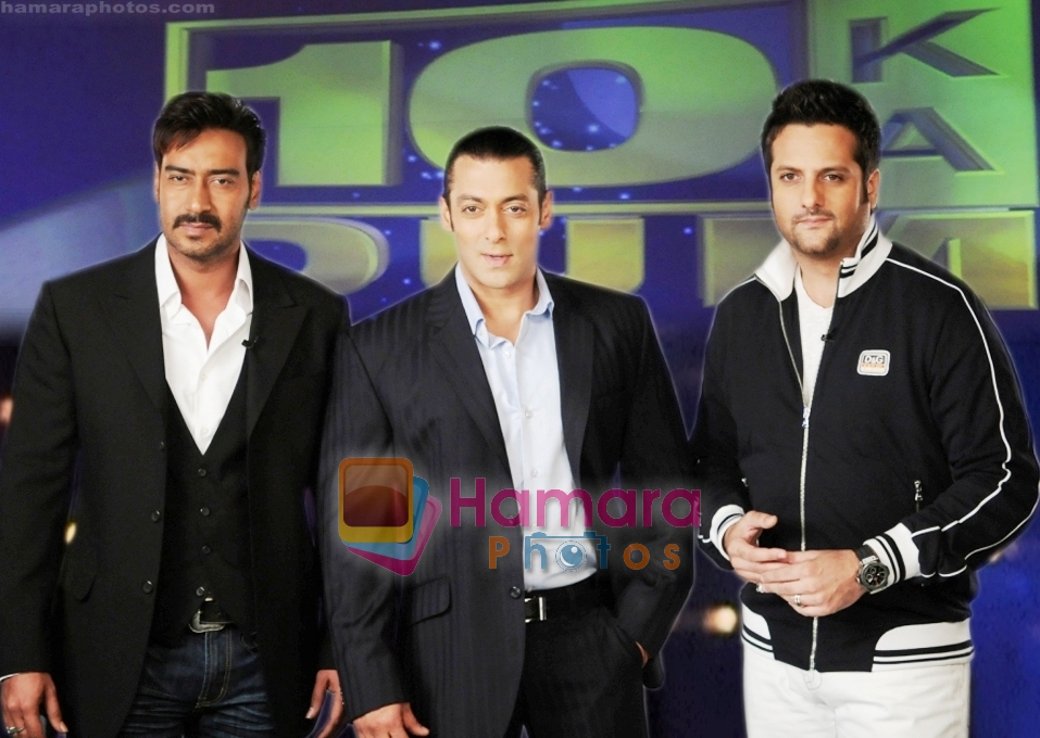 Ajay Devgan, Salman Khan and Fardeen Khan at the Grand Finale of 10 Ka Dum on Oct 17, 2009 at 9.00 P.M.Only on Sony Entertainment Television