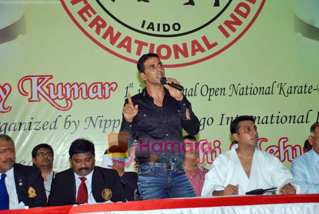 Akshay Kumar at 1st Invitational Open National Karate Championship in Andheri Sports Complex, Mumbai  on 21st Oct 2009 