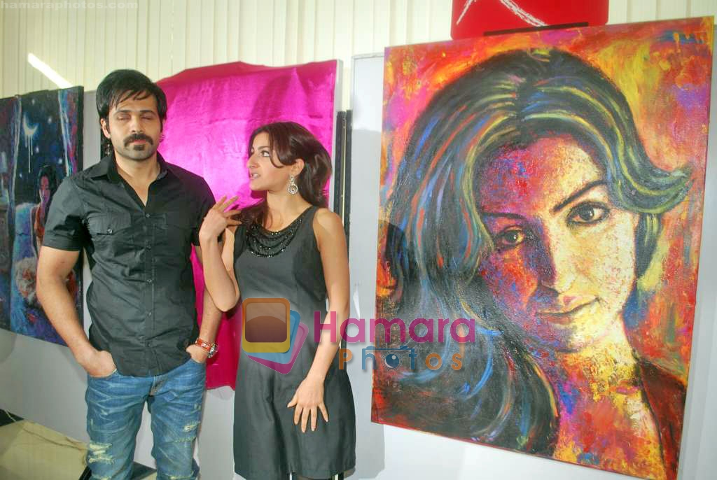 Emraan Hashmi, Soha Ali Khan at Tum Mile 3-d painting launch on 29th Oct 2009 