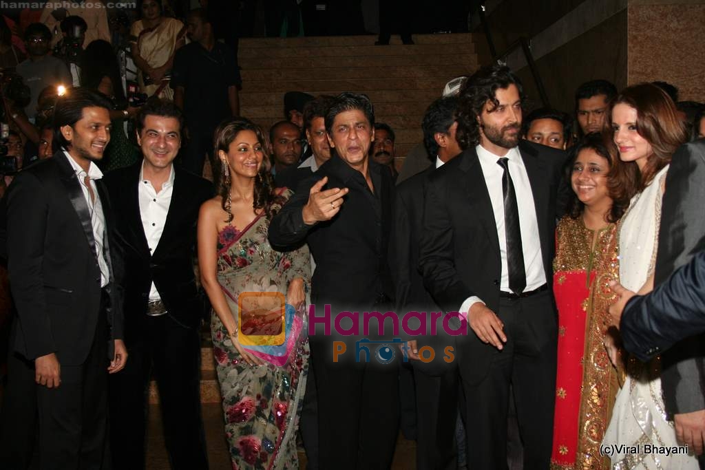 Hrithik Roshan, Suzanne, Fardeen Khan, Natassha, Sanjay Kapoor, Ritesh Deshmukh at Shilpa Shetty and Raj Kundra's wedding reception in Mumbai on 24th Nov 2009 