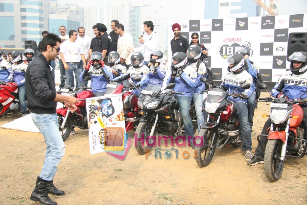 Ranbir Kapoor Flags off Bigadda Yamaha India bike Rally in BKC, Mumbai on 7th Dec 2009 