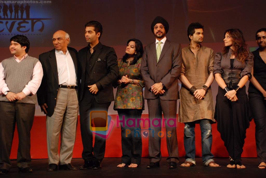 Yash Chopra, Karan Johar, Shama Sikander at YRF TV launch with Sony in Hyatt Regency on 22nd Dec 2009 