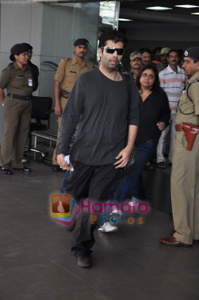 Karan Johar arrive back in Mumbai Airport on 6th Feb 2010 