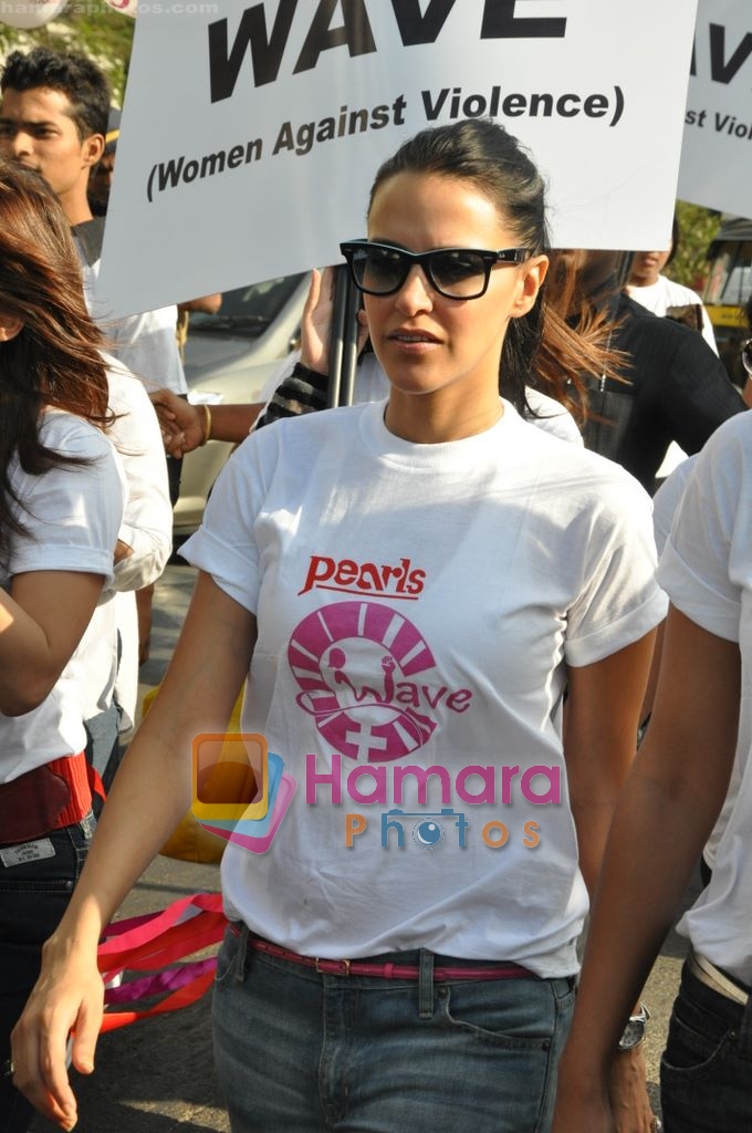 Neha Dhupia protest against Domestic voilence on Women in Bandra, Mumbai on 16th Feb 2010 