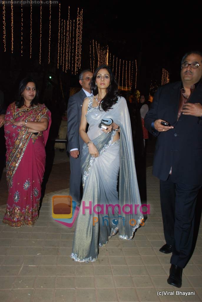 Sridevi at Dhoot's son's wedding in Turf Club on 15th Feb 2010 