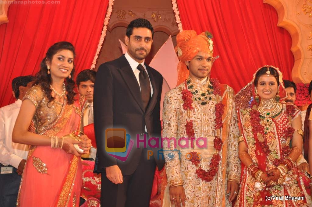Abhishek Bachchan at Saurabh Dhoot and Radhika Singal's wedding in Turf Club on 16th Feb 2010 