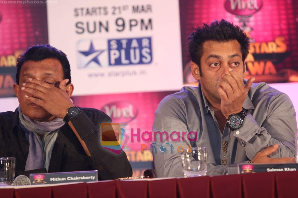 Mithun Chakraborty, Salman Khan at the Launch of STAR CINTAA Superstars Ka Jalwa in Mumbai on 15th March 2010 