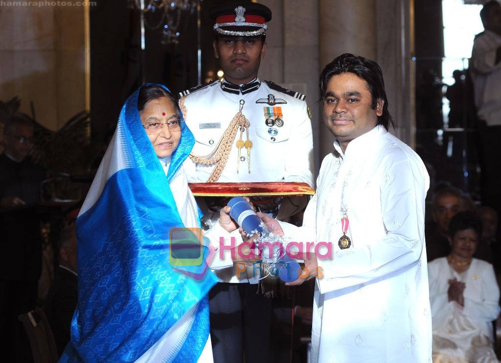 A R Rahman receive Padma Bhushan on 31st March 2010 