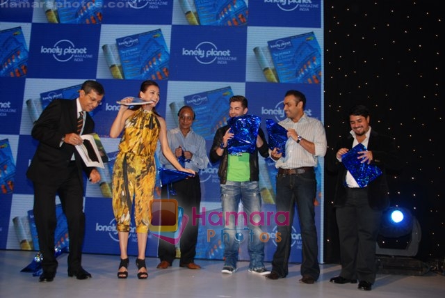 Dia Mirza, Neil Mukesh, Virendra Sehwag at Lonely Planet Mag Delhi Launch on 5th April 2010 