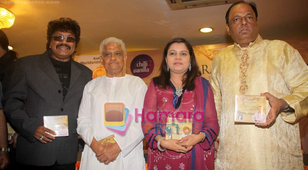 Shravan Rathod,Pyarelal ,Saadhna Sargam & Triloki Prasad at the Audio release of album Rraahat in Renaissance club, Andheri west on 17th April 2010
