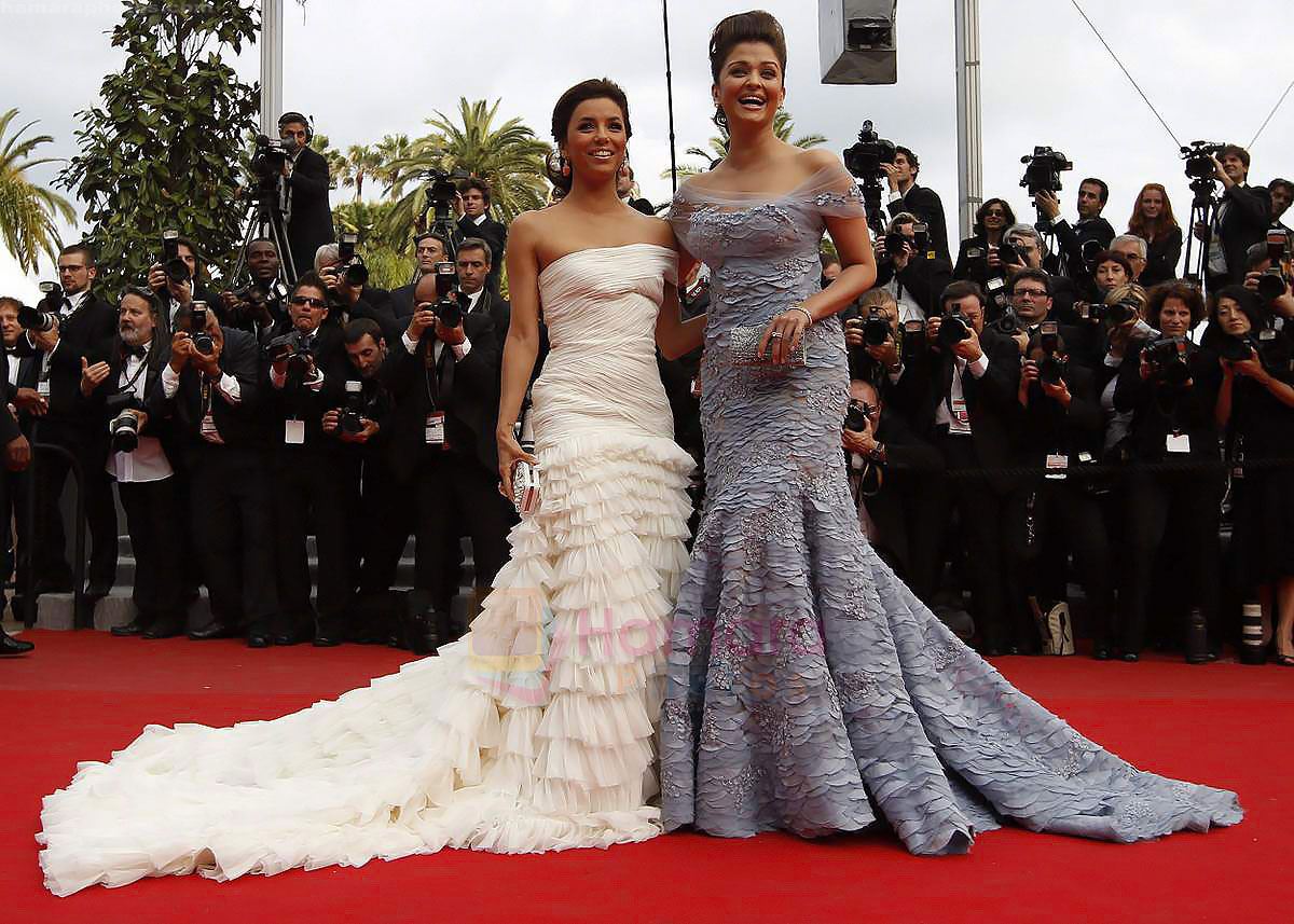 Aishwarya Rai Bachchan, Eva Longoria Parker attends the Opening Night Premiere of ROBIN HOOD at the Palais des Festivals during the 63rd Annual International Cannes Film Festival on May 12, 2010 in Cannes, France