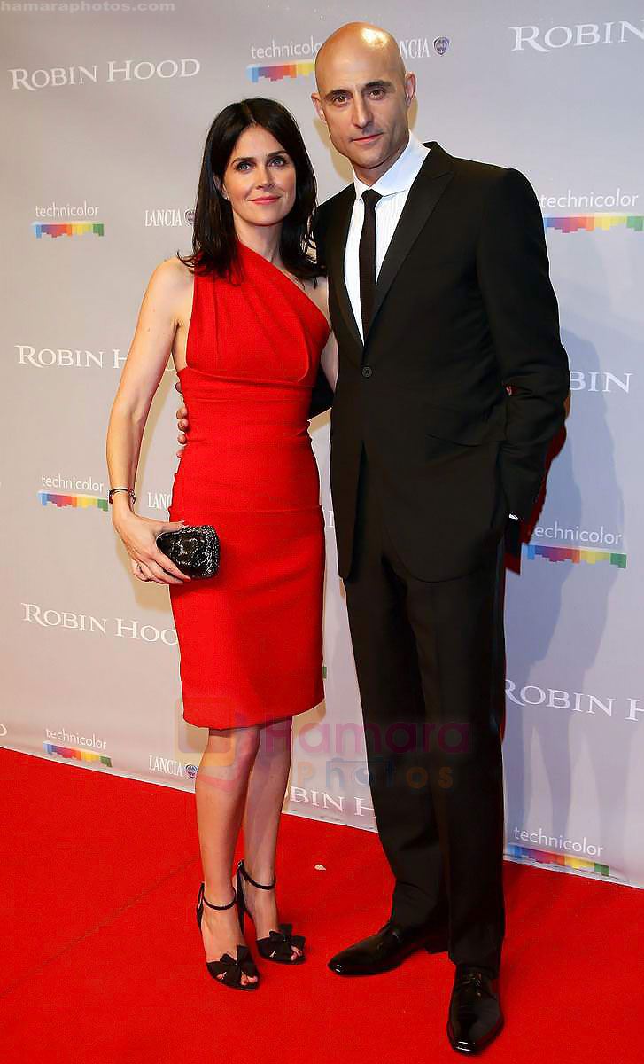 Mark Strong and wife arrive at the ROBIN HOOD After Party at the Hotel Majestic during the 63rd Annual Cannes International Film Festival on May 12, 2010 in Cannes, France