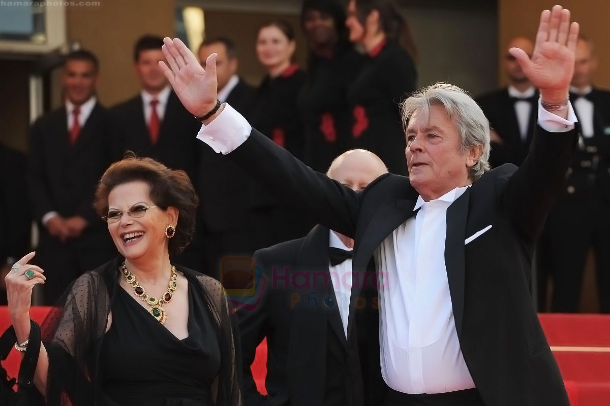 Alain Delon, Claudia Cardinale attend the IL GATTOPARDO premiere during the 63rd Annual International Cannes Film Festival on May 14, 2010 in Cannes, France