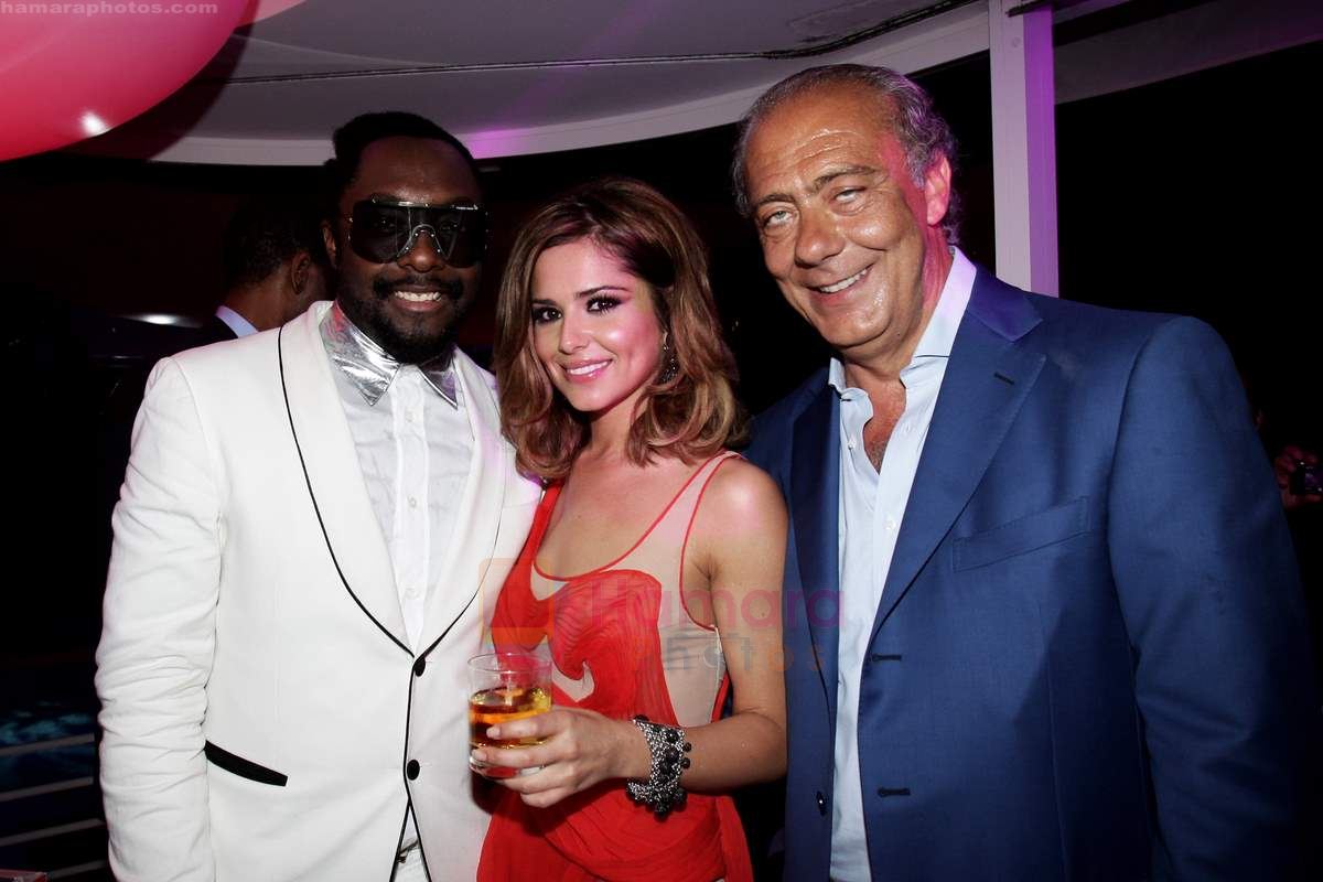 Will I am, Cheryl Cole and Fawaz Gruosi attend the de Grisogono CRAZY CHIC EVENING cocktail party at the Hotel Du Cap Eden Roc on May 18, 2010 in Antibes, France 