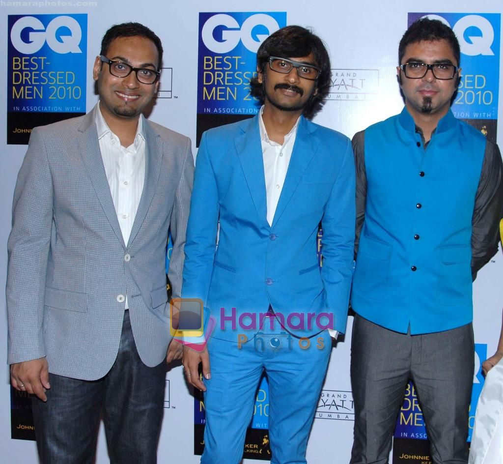 Che Kurien with Jiten Thukral and Sumir Tugra at the GQ Best-Dressed Men event in Fifty Five East, Grand Hyatt, Mumbai on 3rd June 2010