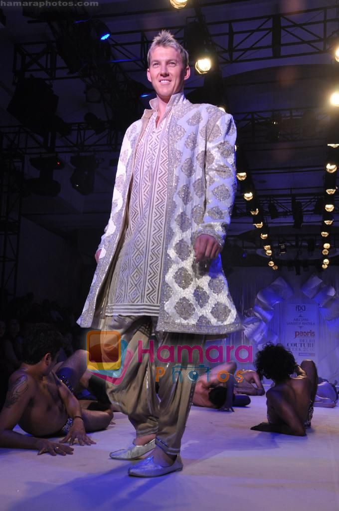 Brett Lee at Abu Jani and Sandeep Khosla present _ALMOST 24_ at the Grand Finale at Delhi Couture Week on 25th July 2010 