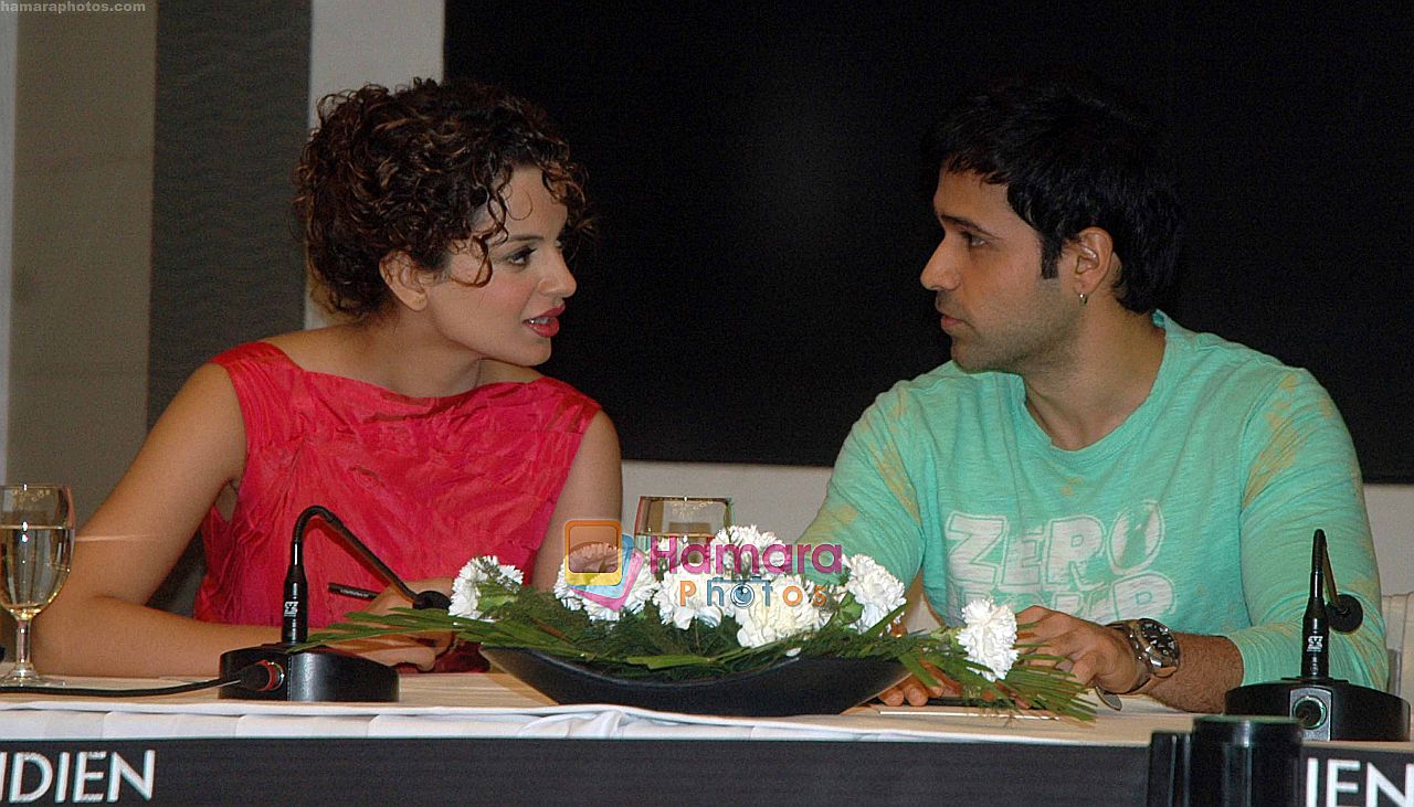 KANGANA RANAUT AND EMRAAN HASHMI AT THE PRESS CONFERENCE OF ONCE UPON A TIME IN MUMBAAI IN DELHI ON JUL 24, 2010 (001)