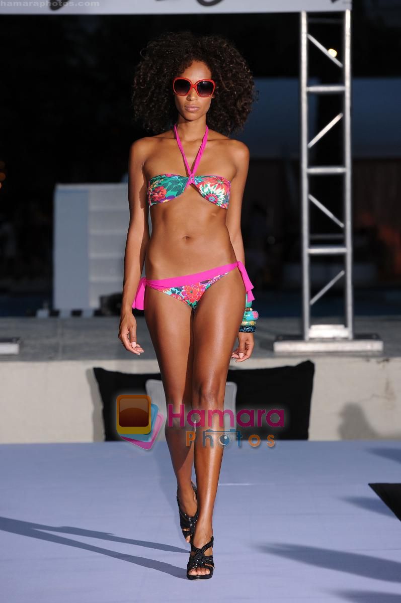 Model walk the ramp at Mercedes-Benz Fashion Week Swim in Miami on 26th July 2010 