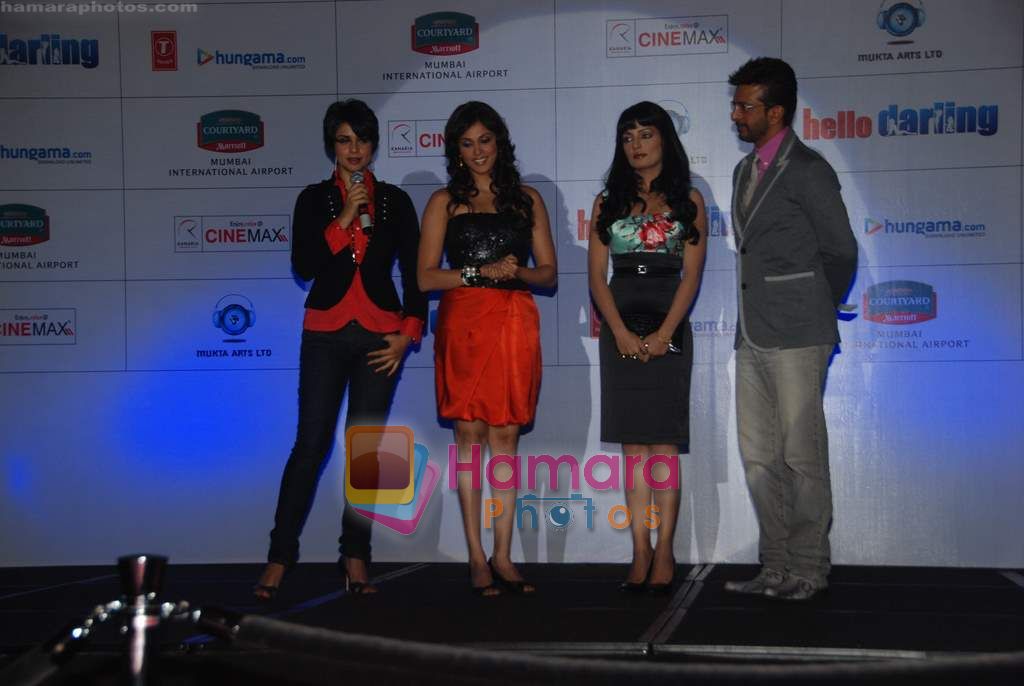Isha Koppikar, Gul Panag, Celina Jaitley, Javed Jaffery at Hello Darling film music launch in Courtyard Marriott on 27th July 2010 