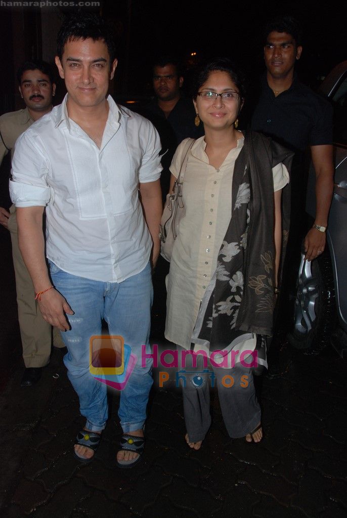 Aamir Khan watch Salman Khan's Dabangg in Ketnav, Mumbai on 6th Sept 2010 