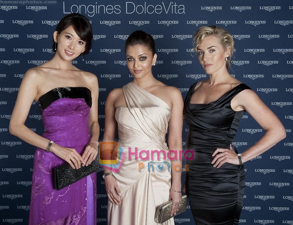 Kate Winslet, Aishwarya Rai Bachchan and Chi Ling Lin at the Launch of the new additions to the Longines DolceVita collection in Rome on 9th Sept 2010 