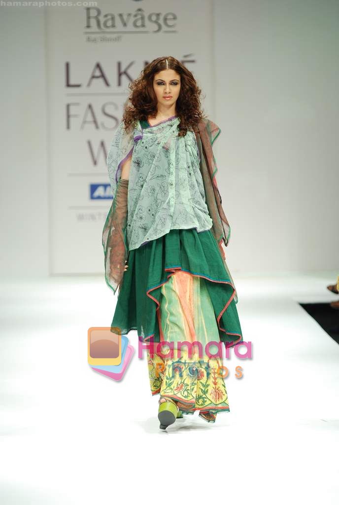 Model walks the ramp for Ravage- By Raj Shroff Show at Lakme Winter fashion week day 4 on 20th Sept 2010 