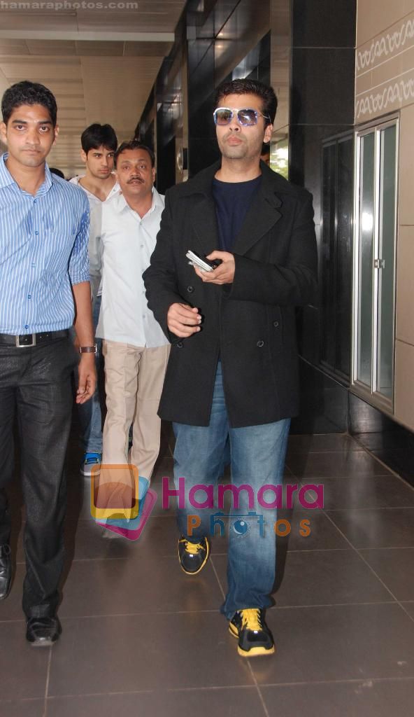 Karan Johar speaks to media about Peeppli Live going to Oscars at Mumbai airport on 25th Sept 2010 