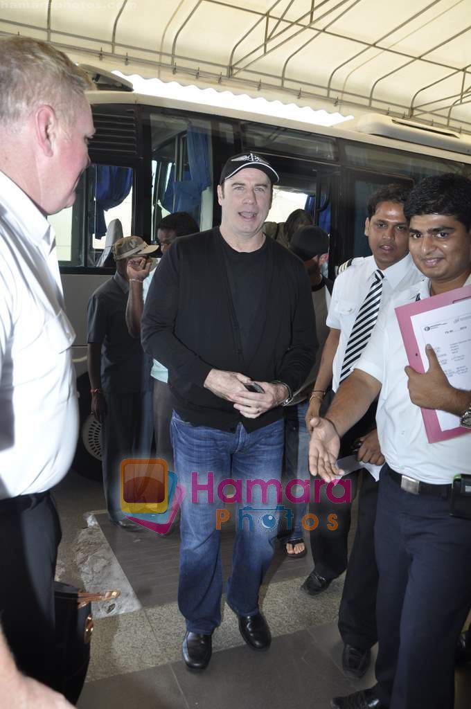 John Travolta left India and went to Moscow in Mumbai International Airport on 28th Sept 2010 