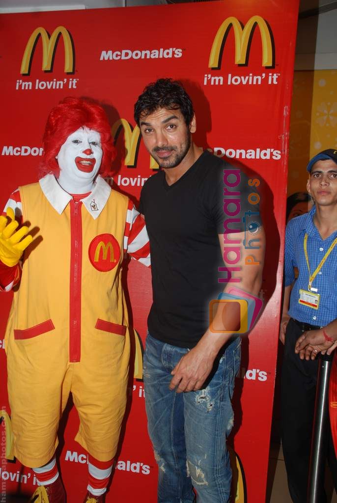 John Abraham at McDonalds to promote Jhootha Hi Sahi in Fun Republic on 14th Oct 2010 