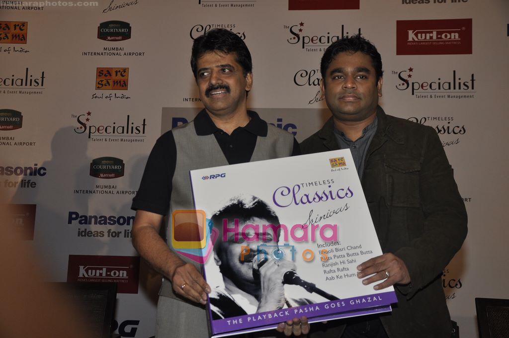 AR Rahman unveils Srinivas's music album timeless Classics in Courtyard Marriott, Andheri, Mumbai on 8th Nov 2010 