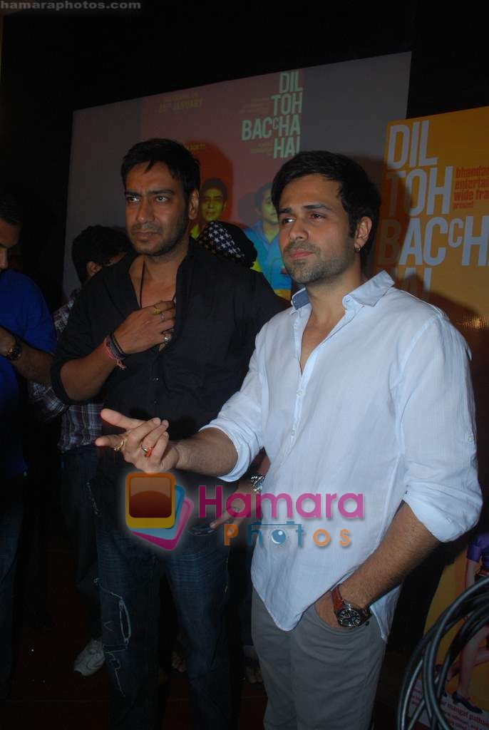 Ajay Devgan, Emraan Hashmi at Dil To Baccha Hai Ji music launch in Cinemax on 23rd Dec 2010 