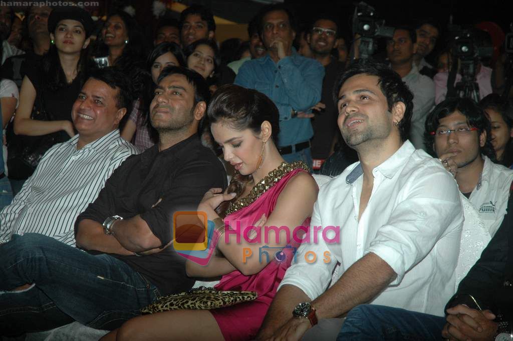 Ajay Devgn, Shazahn Padamsee, Emraan Hashmi, Kumar Mangat at Dil To Baccha Hai Ji music launch in Cinemax on 23rd Dec 2010 
