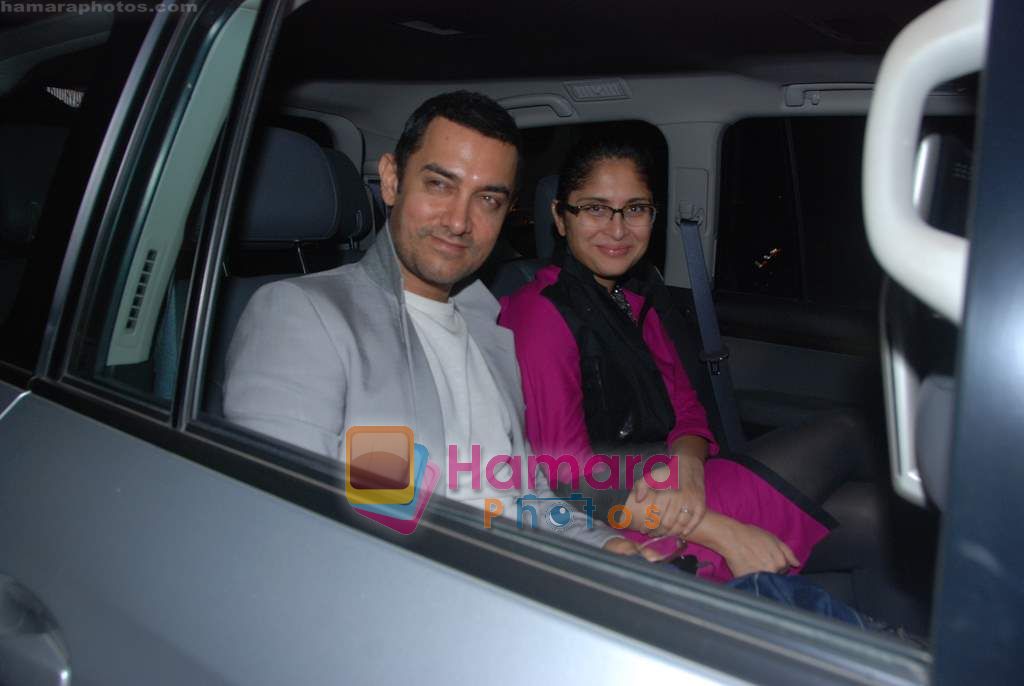 Aamir Khan, Kiran Rao snapped on occasion of their anniversary in Bandra on 28th Dec 2010 