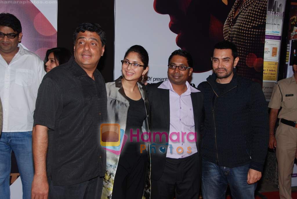 Ronnie Screwvala, Aamir Khan, Kiran Rao, Rajkumar Gupta at No One Killed Jessica premiere in Fame on th Jan 2011 