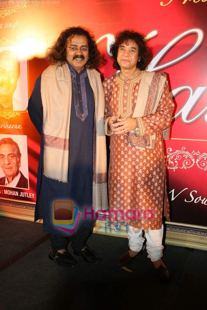 Hariharan, Ustaad Zakir Hussain at the Launch of music album Hasrat by Ustaad Zakir Hussain in Mumbai on 27th Jan 2011 